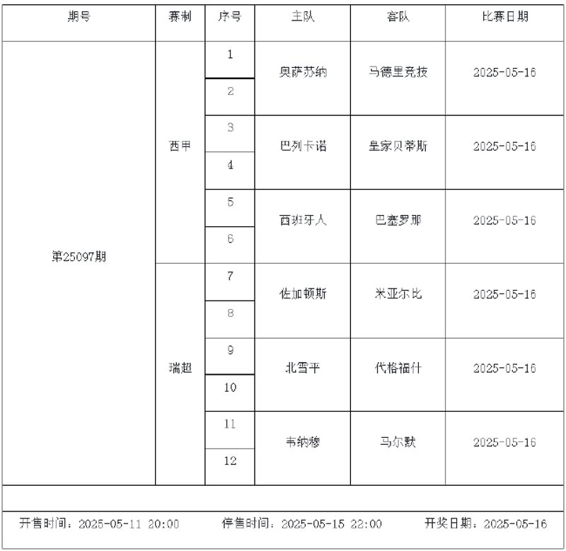 足球赛程